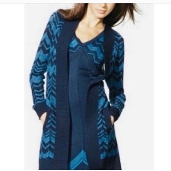 Missoni for Target Women's Blue Chevron Cardigan Sweater, M - Picture 2 of 9